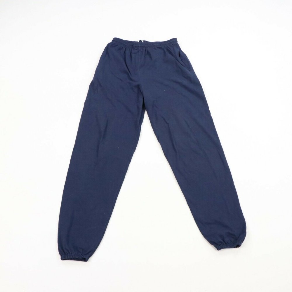 Vtg Soffe Blank Lightweight Joggers Pants Blue USA